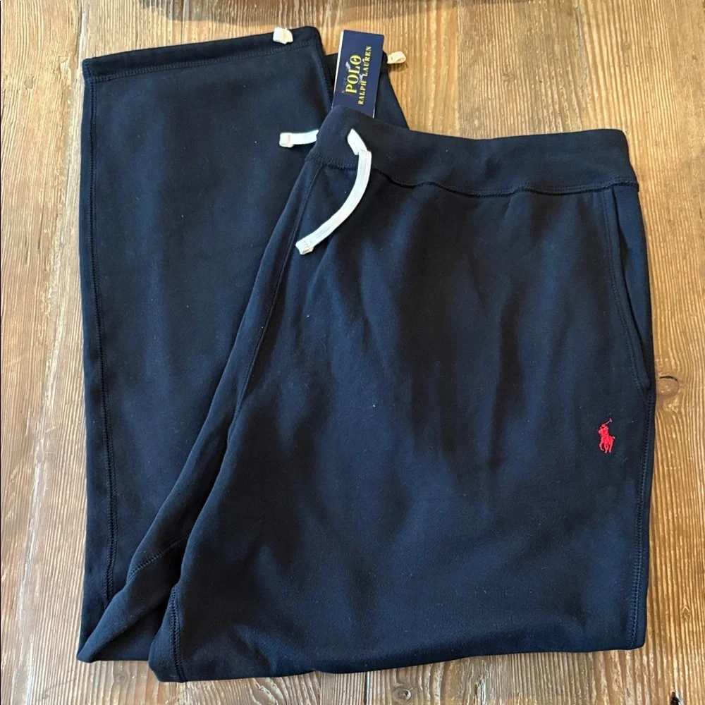 Polo Ralph Lauren Black Joggers with Red Logo 3XB